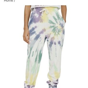 Eleven Paris tie-dye sweatpants. NWT Purples greens yellows. Joggers loungewear